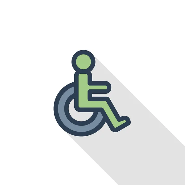 Osób niepełnosprawnych cienkich linii ikona — Wektor stockowy