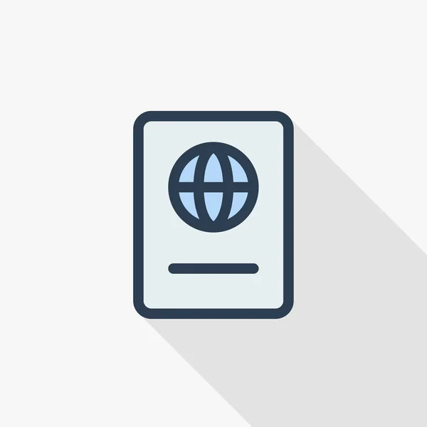 Icono de línea de pasaporte — Vector de stock