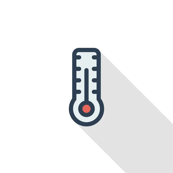 Termómetro línea delgada icono — Vector de stock