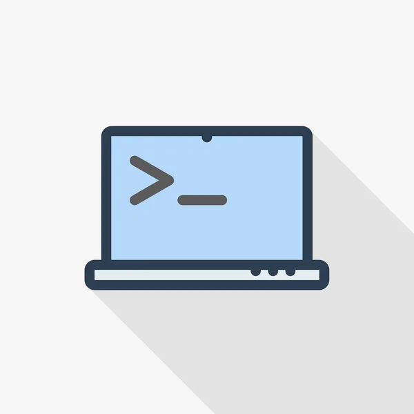 Código de programación en el icono portátil — Vector de stock