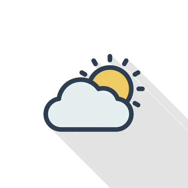 Sol y nube icono — Vector de stock