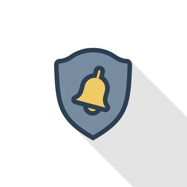 Bouclier de police et icône cloche — Image vectorielle