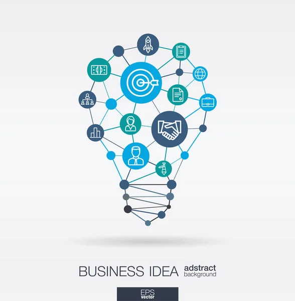 Vector Illustration Design Abstract Business Company Logo Light Bulb Idea — Stock Vector