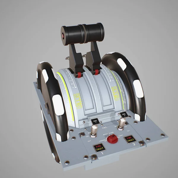 Фотореалістична Високодеталізована Модель Throttle Quadrant Частина Системи Керування Літаком Airbus — стокове фото