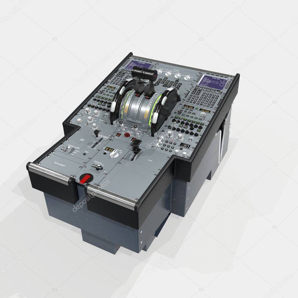 Photorealistic highly detailed 3D model of a Lower Pedestal compiled.This is a part of the control system of the aircraft 