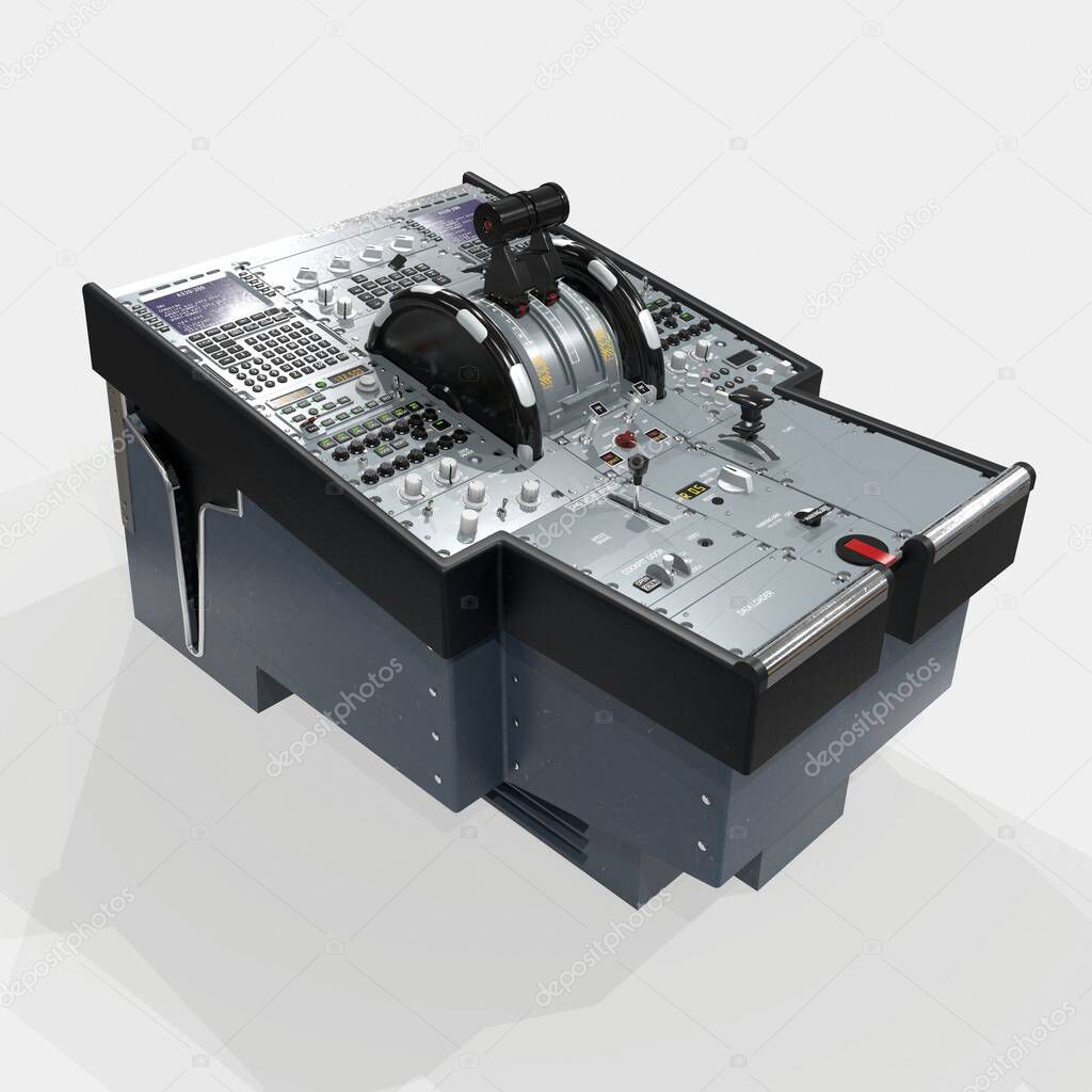 Photorealistic highly detailed 3D model of a Lower Pedestal compiled.This is a part of the control system of the aircraft 