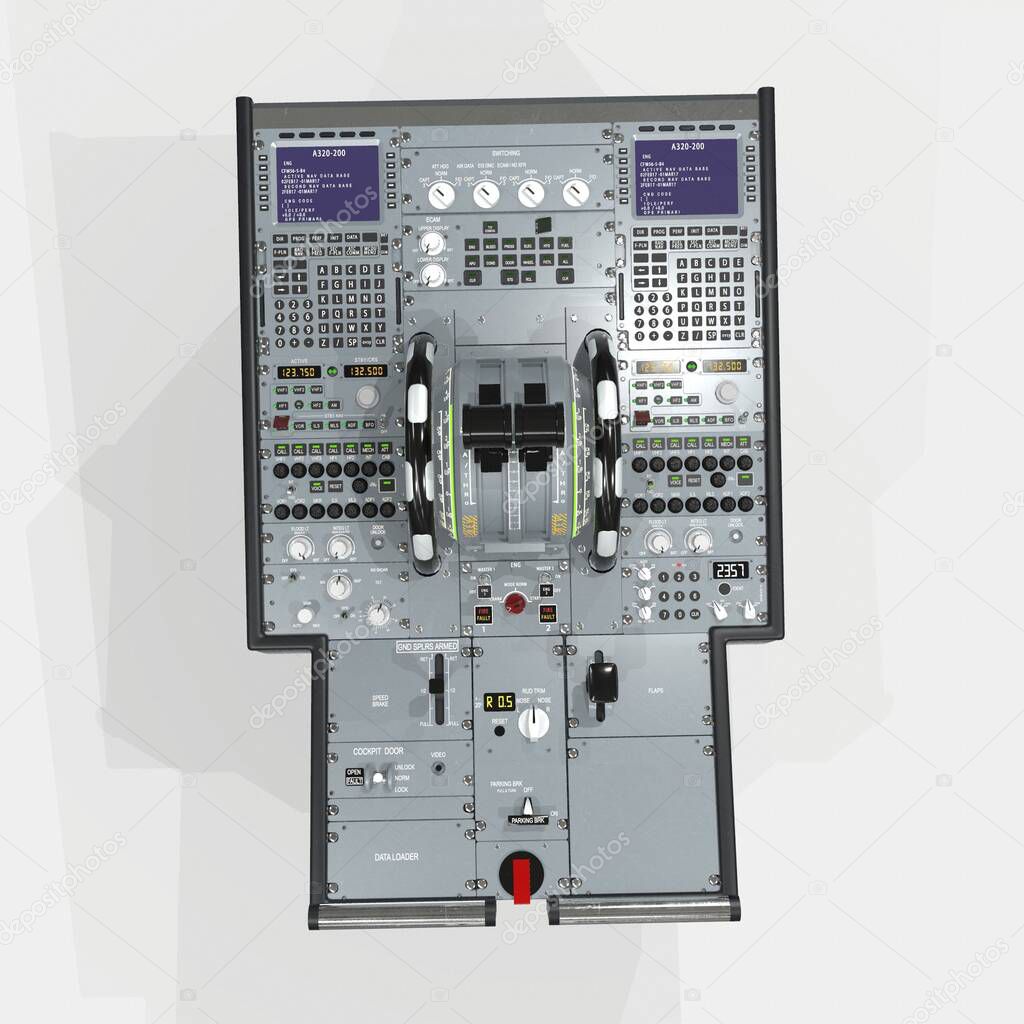 Photorealistic highly detailed 3D model of a Lower Pedestal compiled.This is a part of the control system of the aircraft 