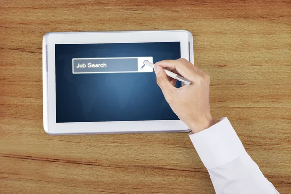 タブレット上の手押しジョブ検索バー — ストック写真