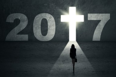 Çapraz tabelalı iş kadını ve 2017