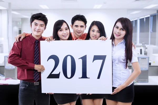 Imprenditori con 2017 in carica — Foto Stock