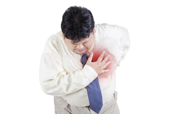 Businessman having heart attack — Stock Photo, Image