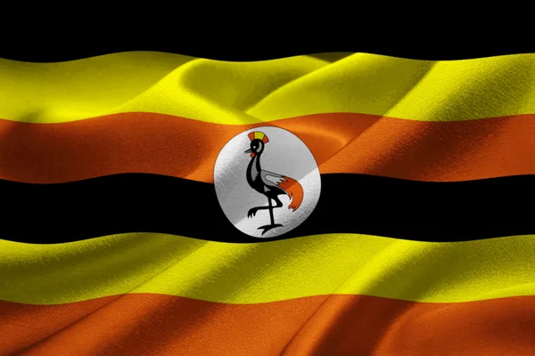 Flagga uganda — Stockfoto