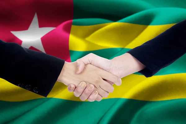Two business people with Togo flag — Stock Photo, Image