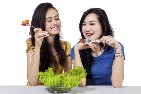 Zwei Frauen beim gemeinsamen Mittagessen — Stockfoto