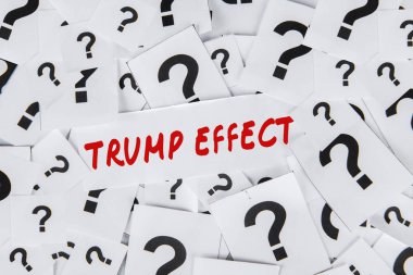 Trump Effect word and question marks clipart