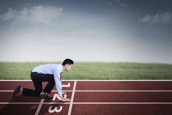 Arabian businessman on the track