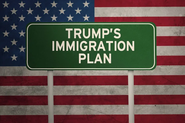 Word of Trump plan with USA flag — Stock Photo, Image