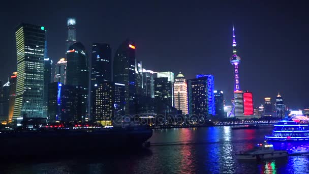 Bella città di Shanghai di notte — Video Stock