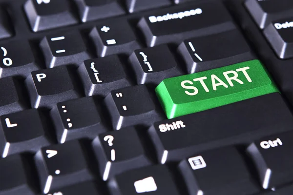 Computer keyboard with start word — Stock Photo, Image