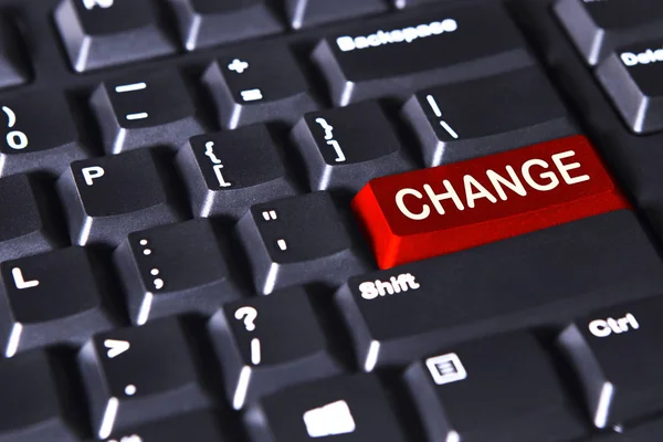 Computer keyboard with change word — Stock Photo, Image