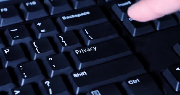 Pulsante privacy premuto a mano — Video Stock