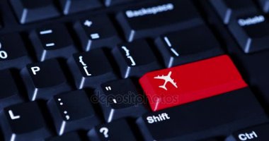 Erkek parmak uçak sembolü anahtar presler