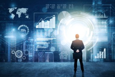 Girişimci görmek sayısal mali grafik