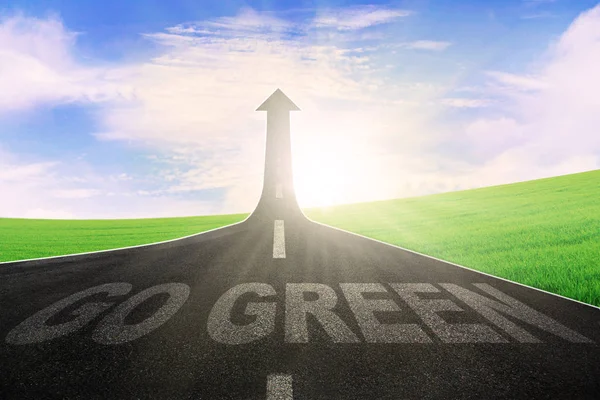 Camino con texto Go Green — Foto de Stock