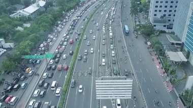 Trafik sıkışıklığı Jakarta hava görünümünü