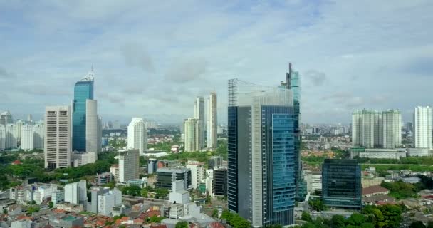 Skyscrapers and residential view in jakarta — Stock Video
