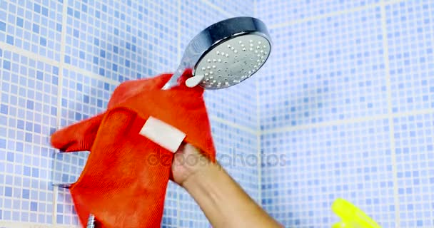 Nettoyage des mains pomme de douche — Video