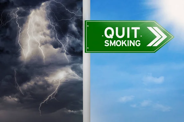 Signpost, щоб вибрати кинути палити — стокове фото