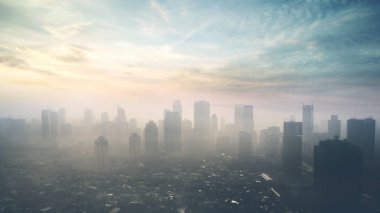 Jakarta manzarası gündoğumu zaman