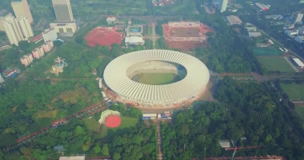 Vista aérea do estádio de futebol em Jacarta — Vídeo de Stock