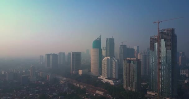 Vista aérea del paisaje urbano de Yakarta — Vídeos de Stock