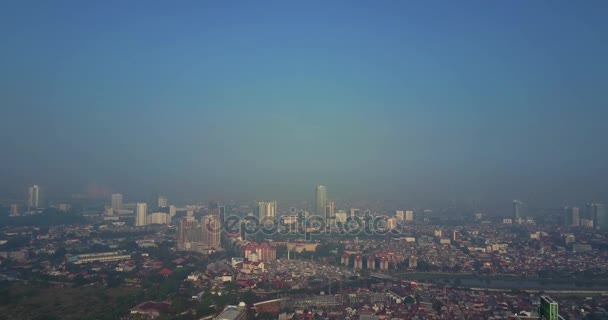 Havadan görünümden Jakarta şehir panoraması — Stok video