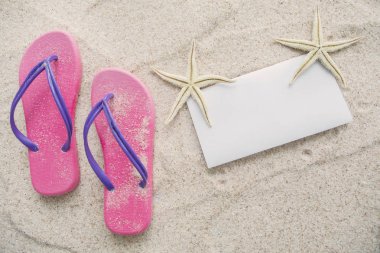 Sandalet ve kopya alanı ile starfishes 