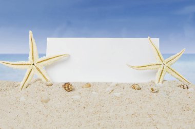 Starfishes ve plaj afiş