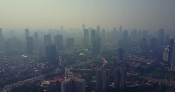 Jakarta město s pouliční průnik — Stock video