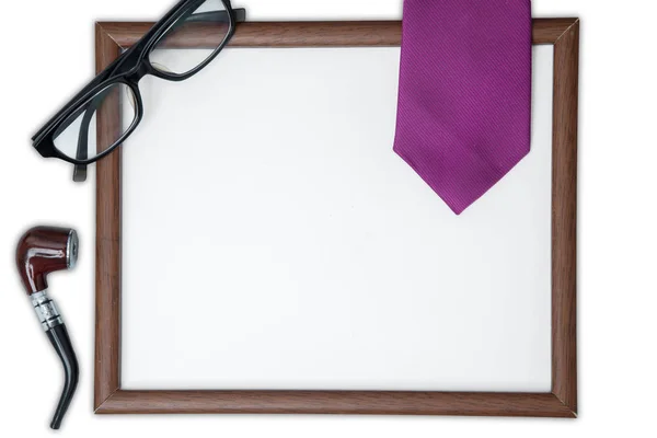 Blank frame with gifts for father — Stock Photo, Image