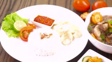   Endonezya Gıda kuyruklu çorba ahşap tablo