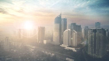 Günbatımı altında güzel cityscape