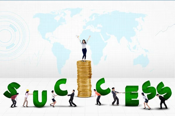 Business team creating word of success — Stock Photo, Image