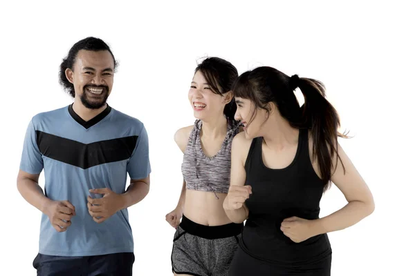 Multiracial people jogging together — Stock Photo, Image