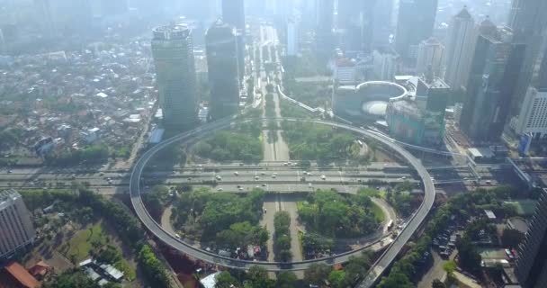 Jakarta Semanggi karayolu kavşak — Stok video