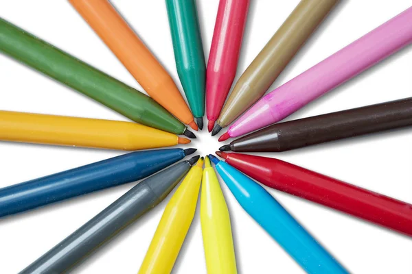 Kleurrijke markers voor tekening — Stockfoto