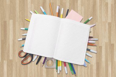 Okul için ileti örneği ile boş kitap