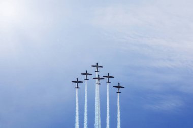 Gösterilen jet uçaklar yapar onların uçuş Beceri