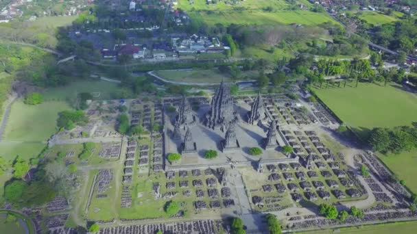 Vidéo aérienne du paysage du temple de Prambanan 