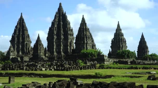 Tijd lapse beelden van Prambanan tempel — Stockvideo